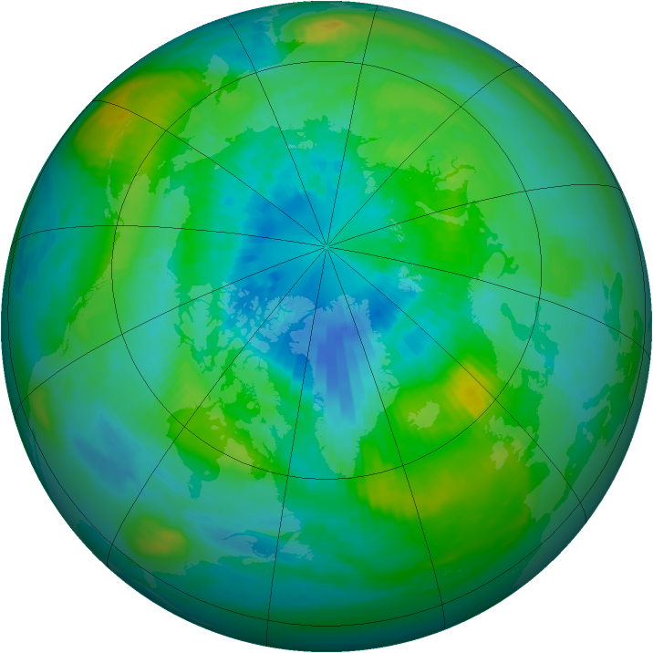 Arctic ozone map for 27 September 1982